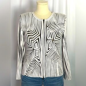 Andrea Rosati Black and White Art- to -Wear Pieced Jacket (849)